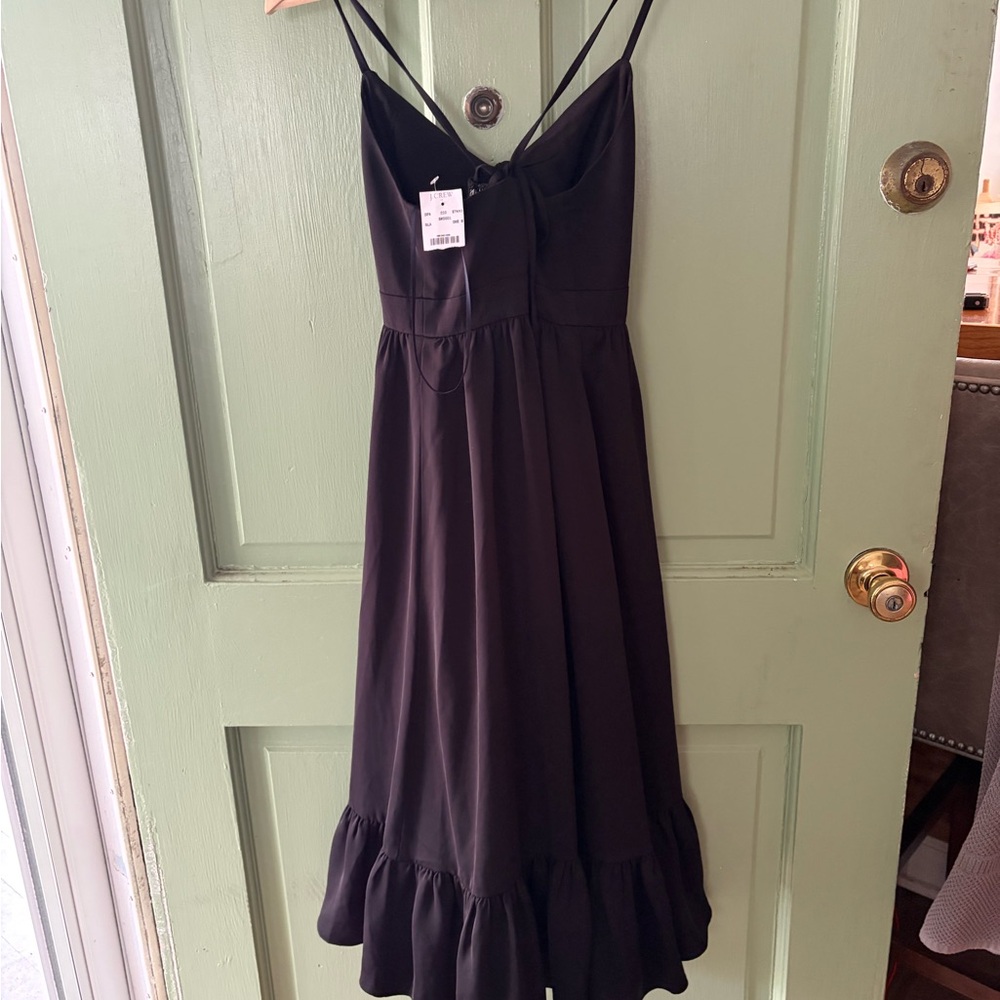 J. Crew Black Midi Sundress with Ruffled Hem - Picture 5 of 11